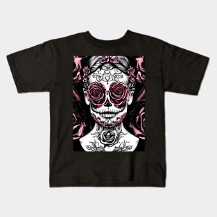 Skull Rose Eye Tattoo Kids T-Shirt